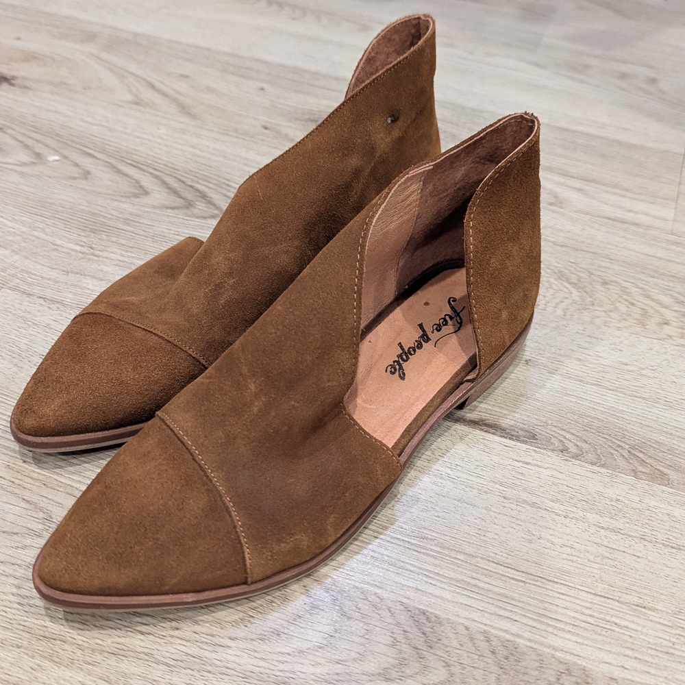 Free People Tan Suede Slip-On Shoes